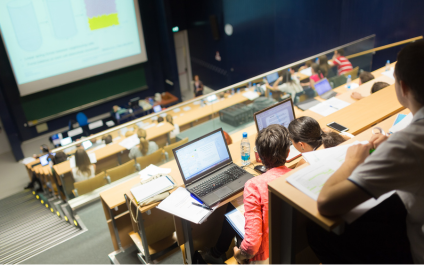 business school students attending a lecture